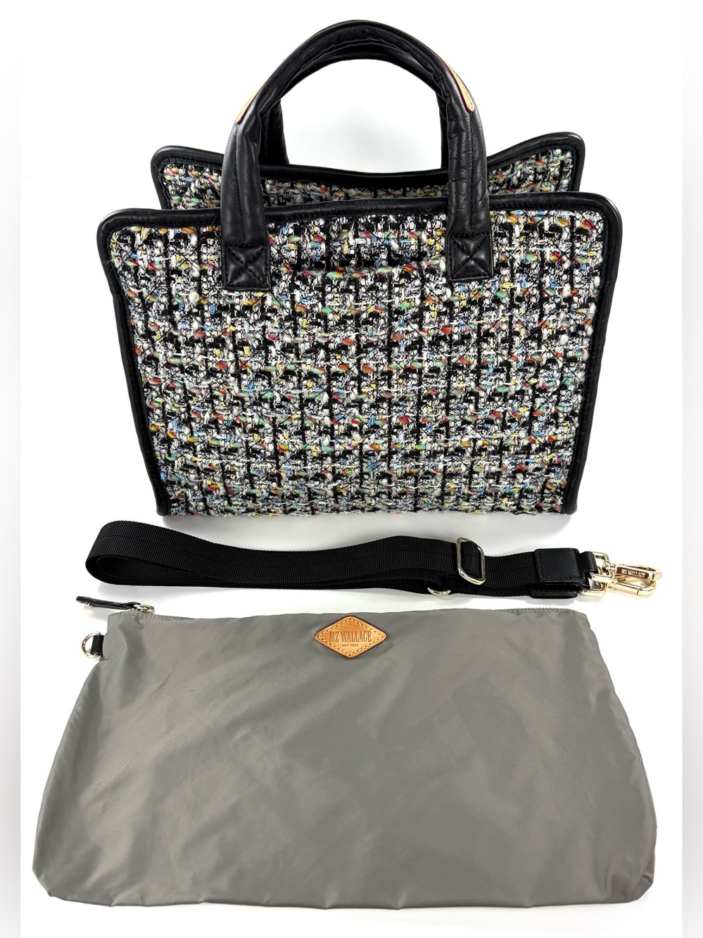 MZ Wallace Medium Metro Box Tote Bouclé Black Multicolor
